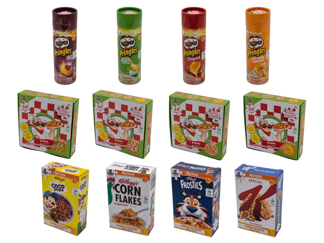 Puzzle Mini a forma di Pizza/Patatine/Cereali per bambini - Game Vision $