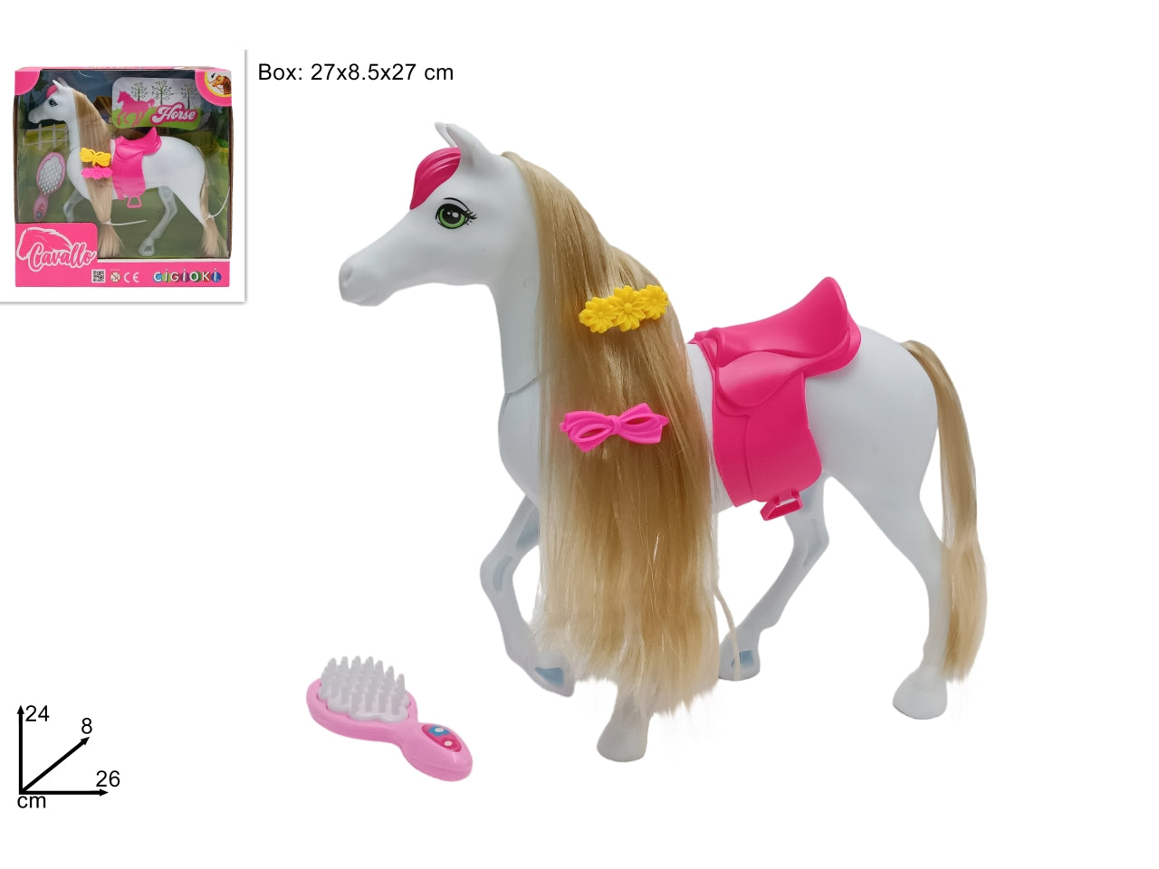 Cavallo bianco con accessori