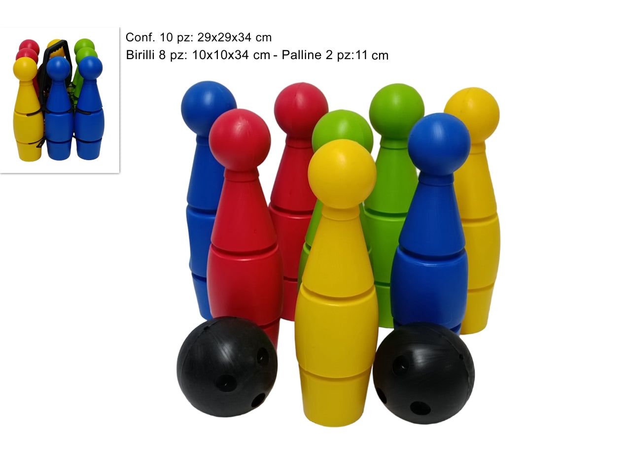 Birilli maxi 8 birilli +  2 palline