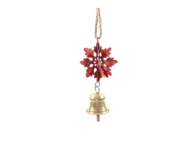 Pendente natalizio snow con campanella rosso