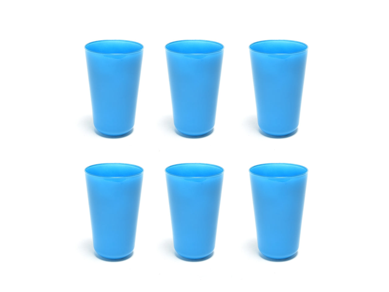 Bicchieri acqua in vetro 400ml azzurro opaco monocromatico moderno set da 6 pezzi, Elegant - M Home