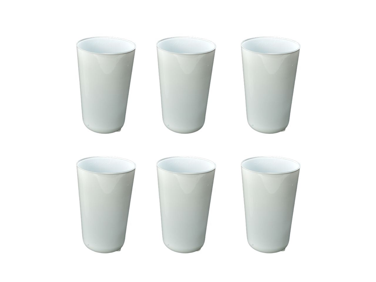 Bicchieri acqua in vetro 400ml bianco monocromatico moderno set da 6 pezzi, Elegant - M Home