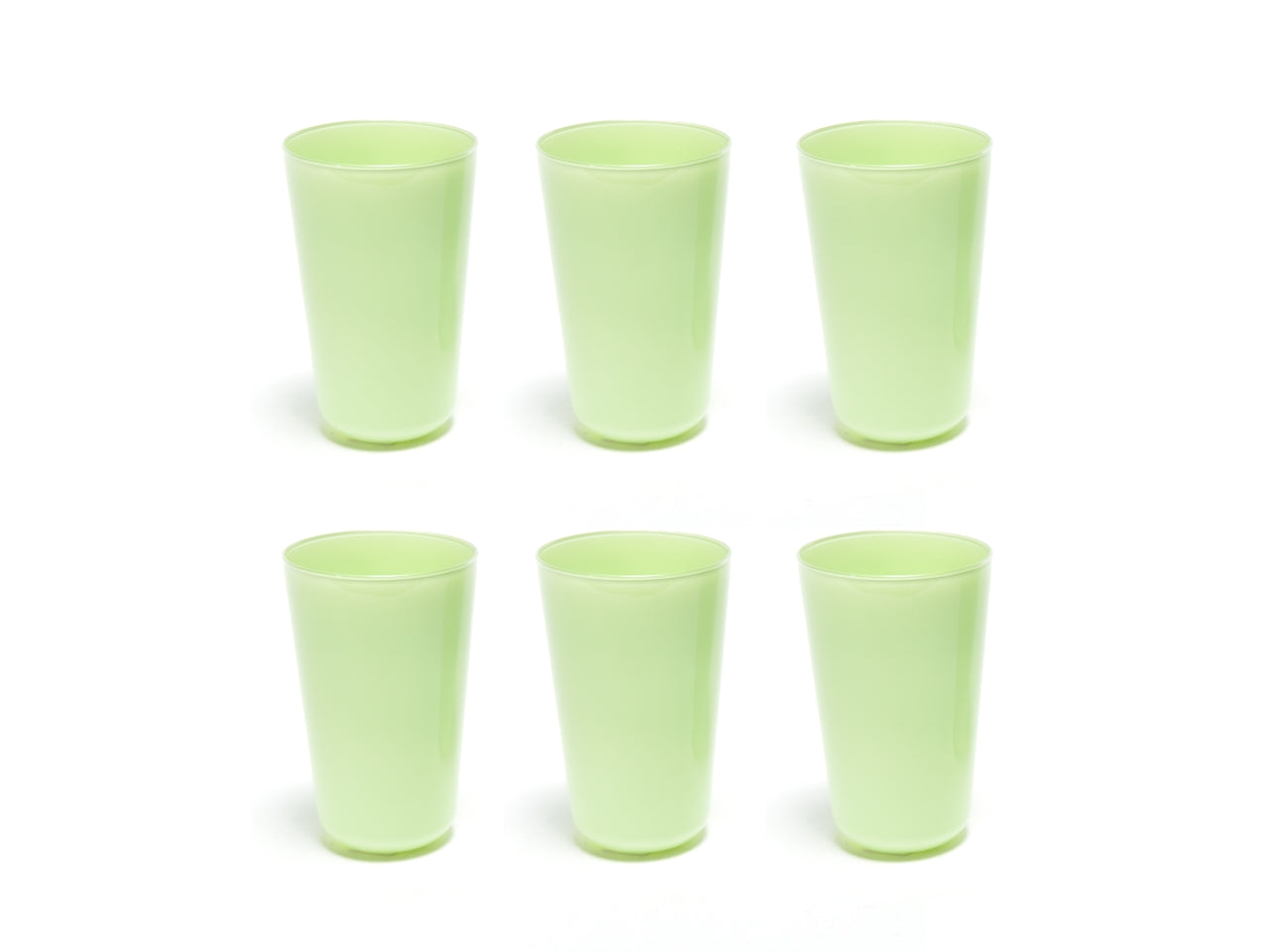 Bicchieri acqua in vetro 400ml verde chiaro opaco monocromatico moderno set da 6 pezzi, Elegant - M Home