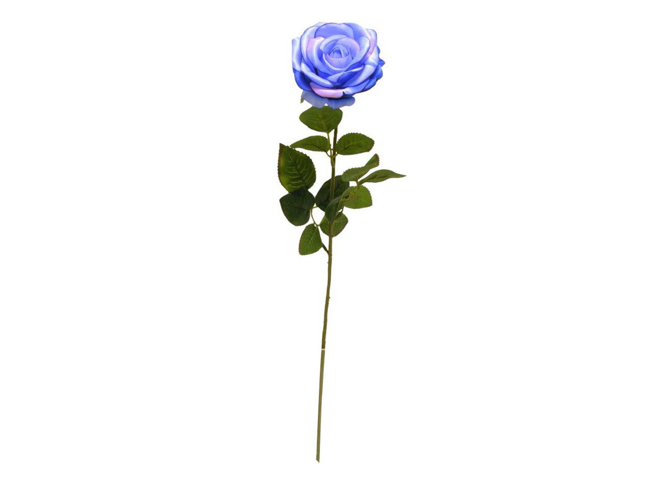 Rosa artificiale sfumata blu in tessuto con stelo lungo 68 cm - Arpimex
