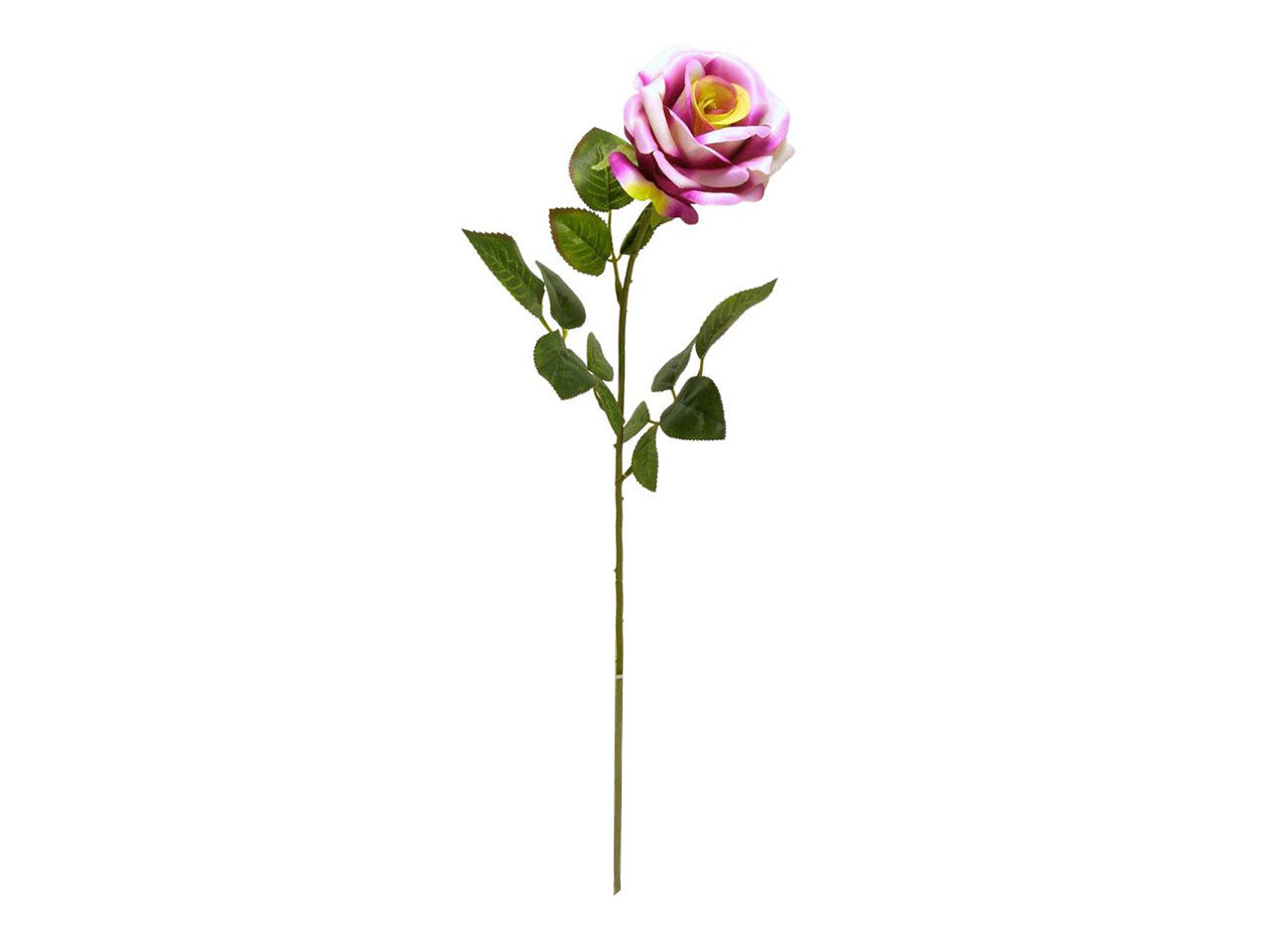 Rosa artificiale sfumata fucsia in tessuto con stelo lungo 68 cm - Arpimex