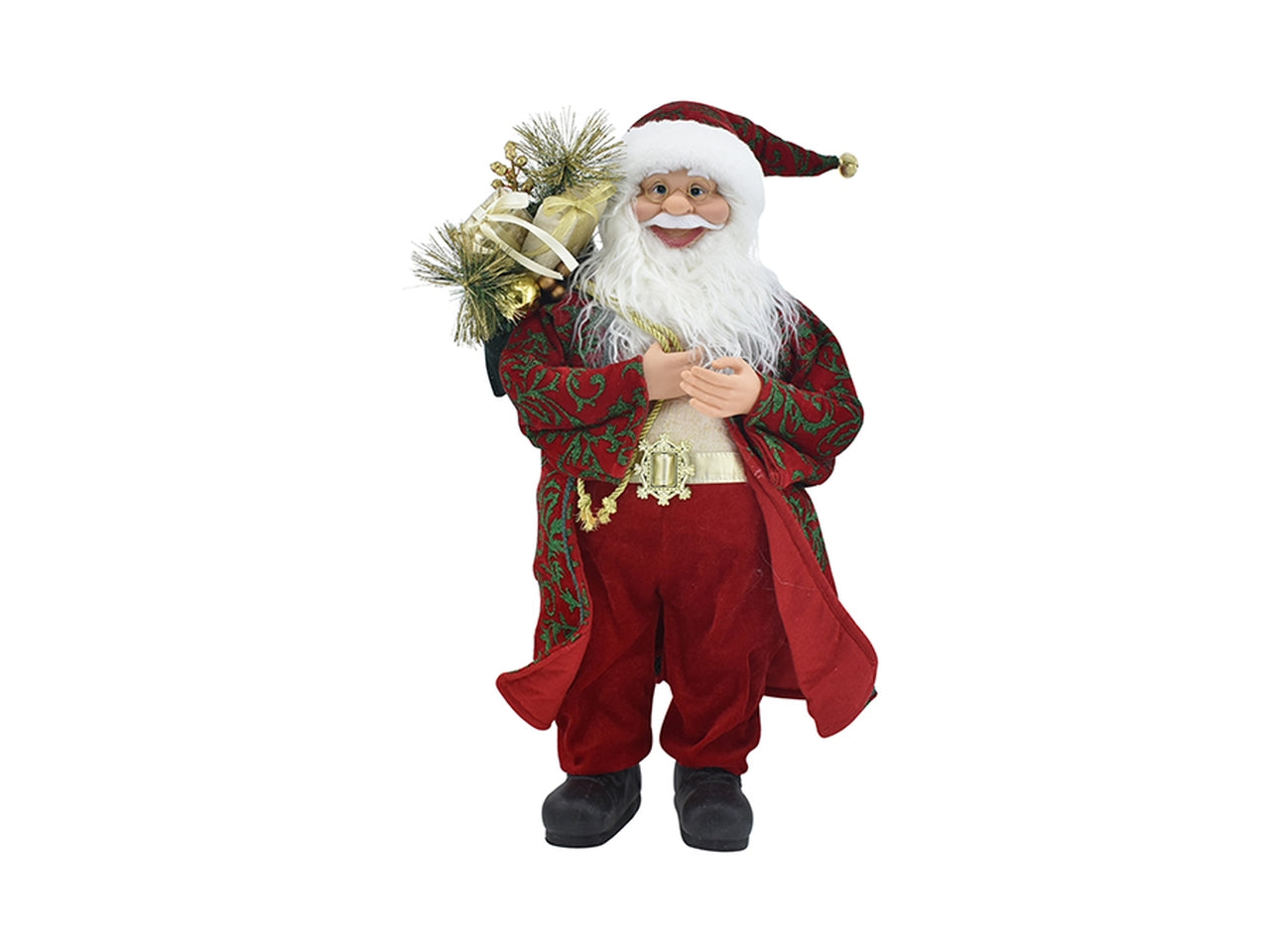 Babbo natale h.30cm - rosso/verde