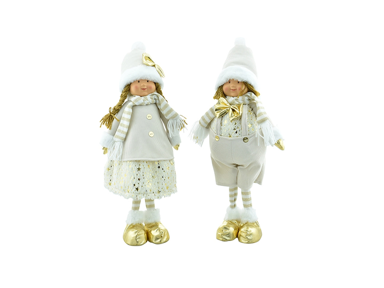 Boy&girl 19x13x49cm bianco/oro