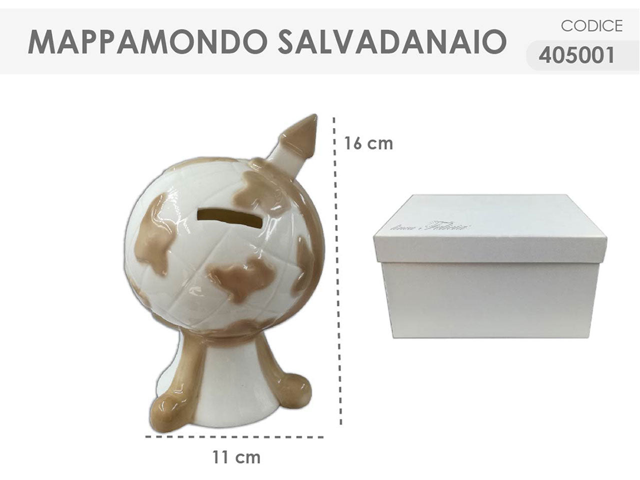 Mappamondo salvadanaio 16cm