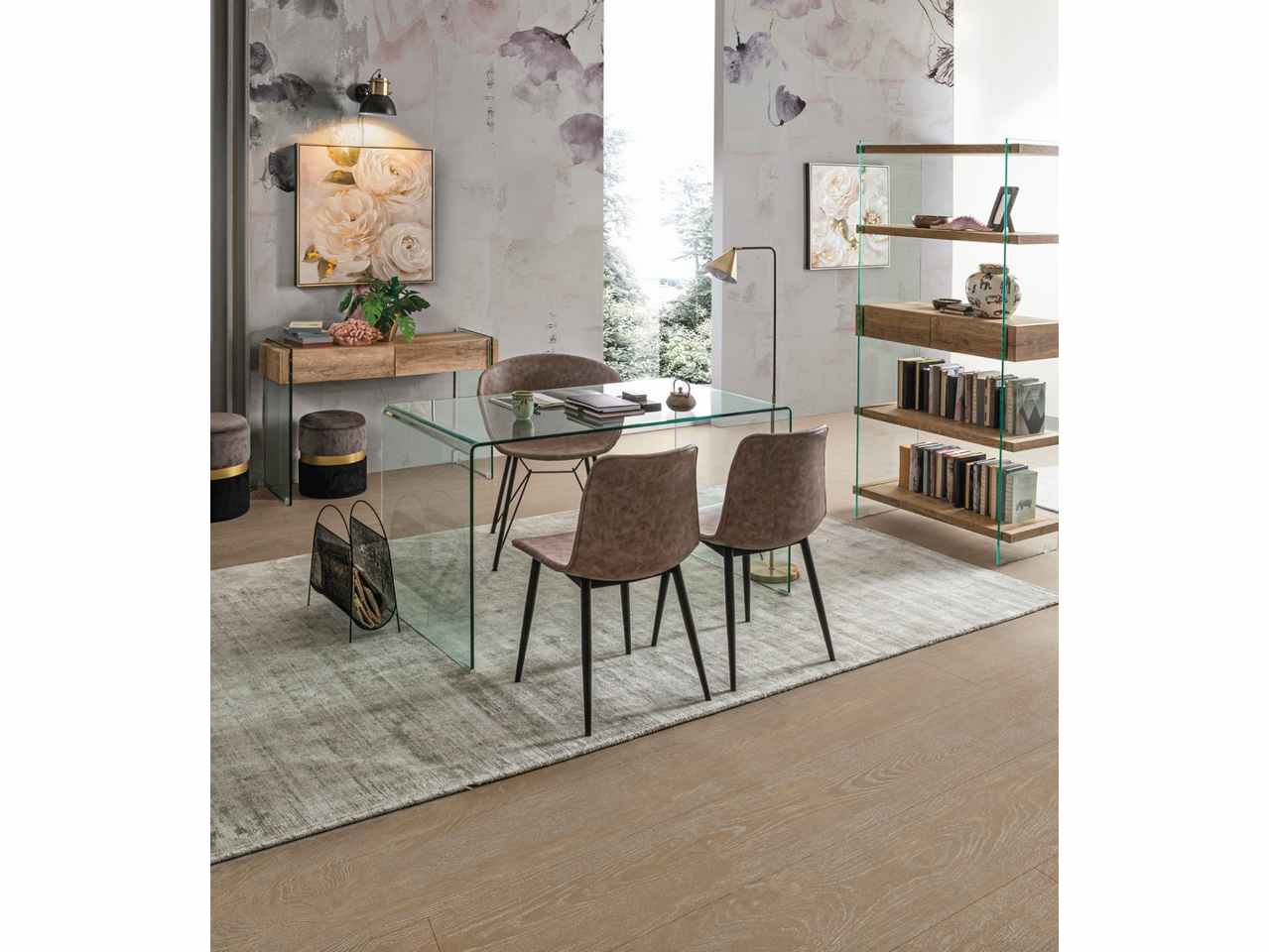 Porta riviste linea zaira  stile industriale forma rettangolare in acciao verniciato a polvere epossidica 39,5x16,5x42cm