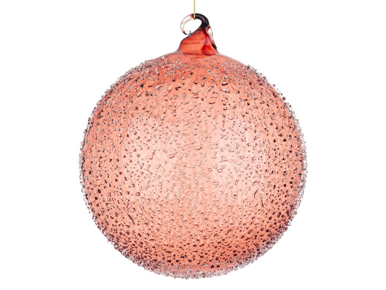 Palla di Natale in vetro trasparente rosso effetto frosted 15 cm - Bizzotto