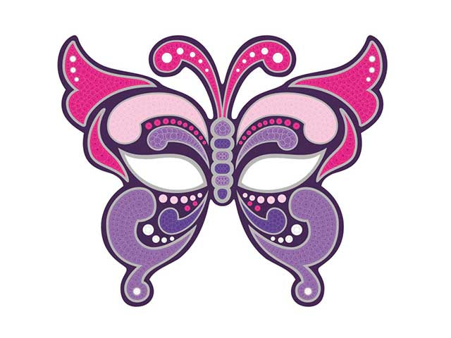 Maschera paillettes farfalla 039029 $