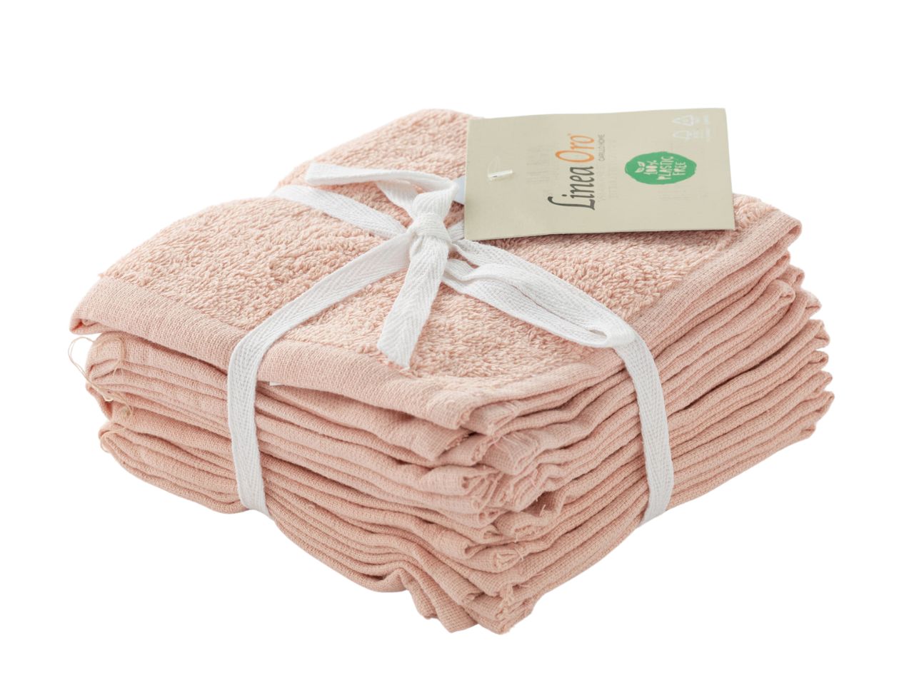 Lavette bagno 30x30 cm in spugna rosa in cotone 400 gsm, set da 6, Linea Oro - Carillo Home