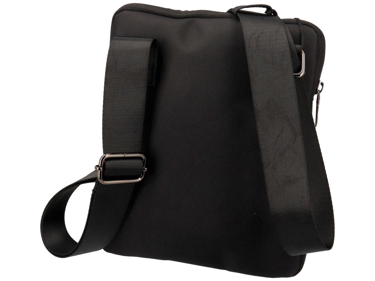 Borsa a tracolla da uomo nero in tessuto 21x25x3 cm - Solo Soprani