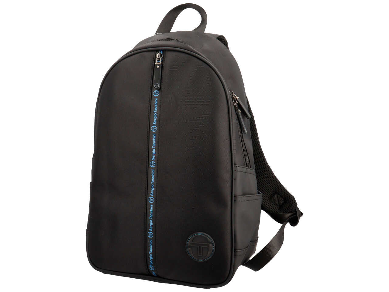 Zaino da uomo nero in simil pelle e tessuto 40x27x14 cm - Sergio Tacchini