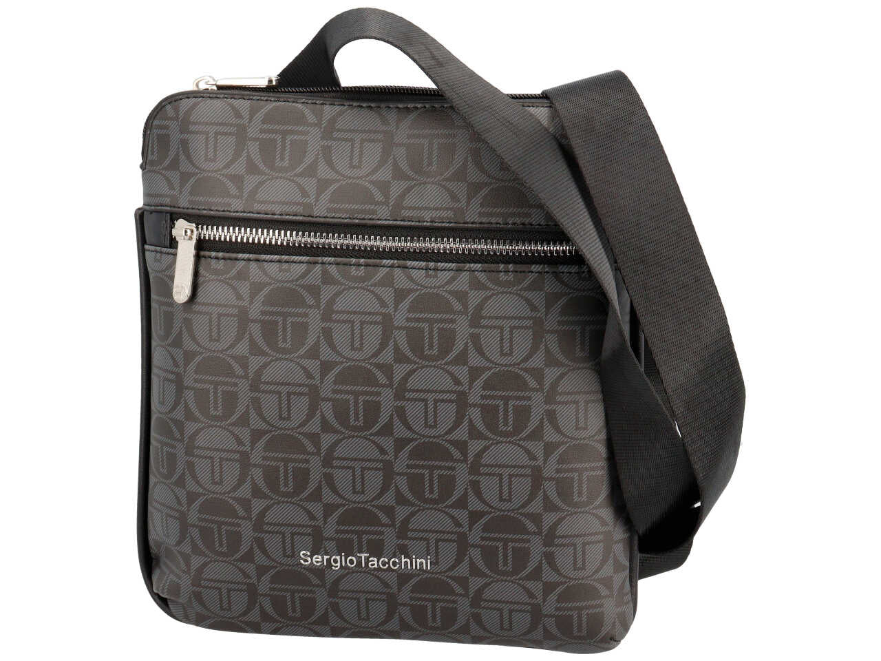 Borsa a tracolla da uomo nero in poliestere 21x25x3 cm - Sergio Tacchini