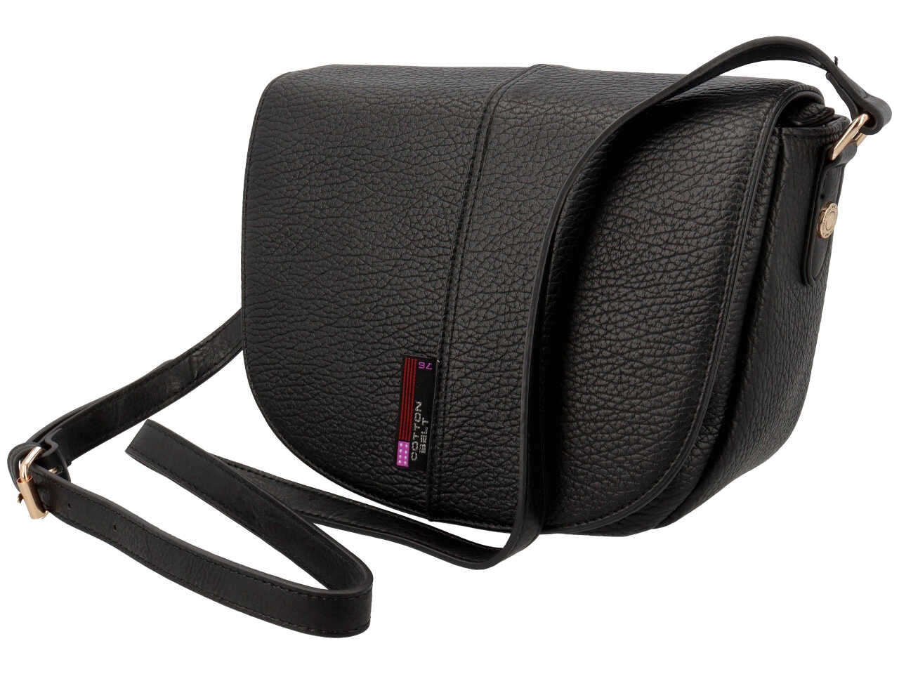 Borsa a tracolla Cottoon Belt da donna nero in simil pelle 27x19 cm  Cotton Belt