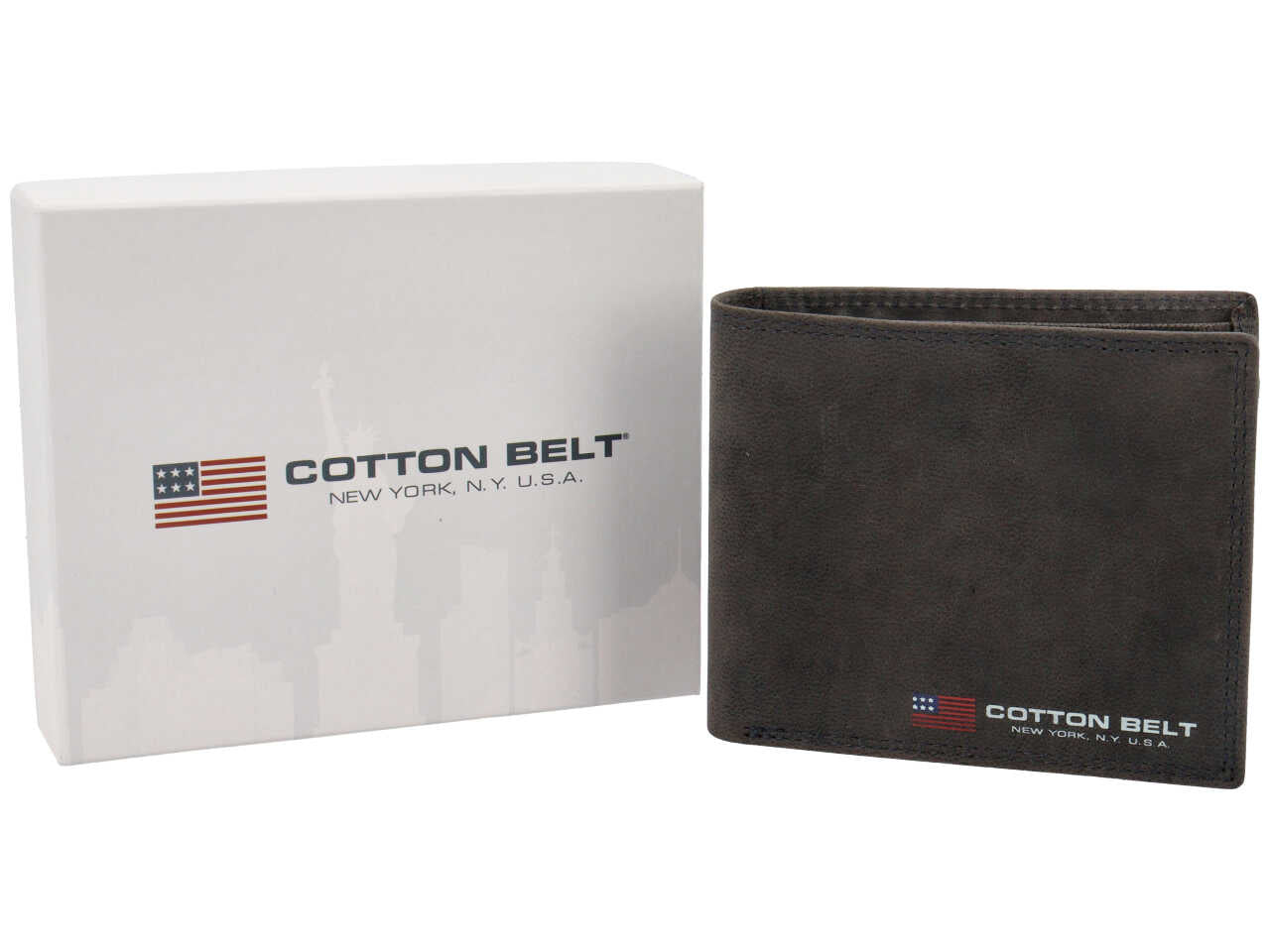 Portafoglio da uomo in pelle grigio 11x9x2 cm - Cotton Belt