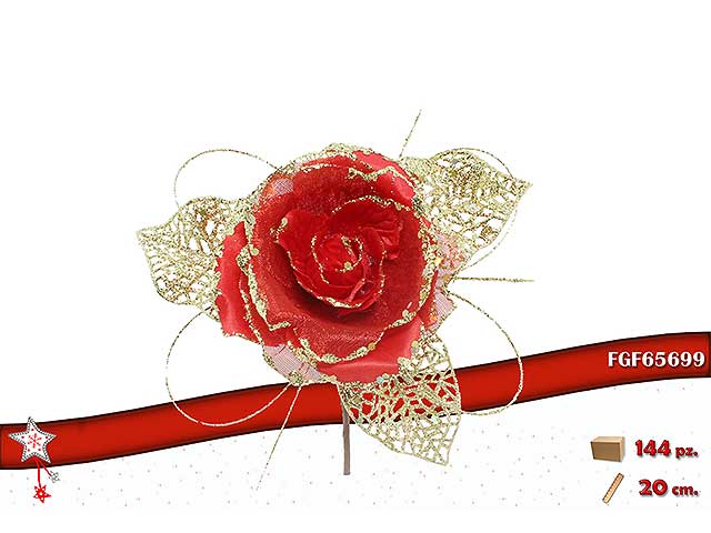 Rosa natalizia 20cm rossa