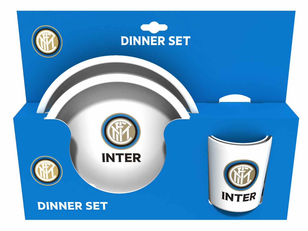 Inter gift set piatto piano con piatto fondo e tazza