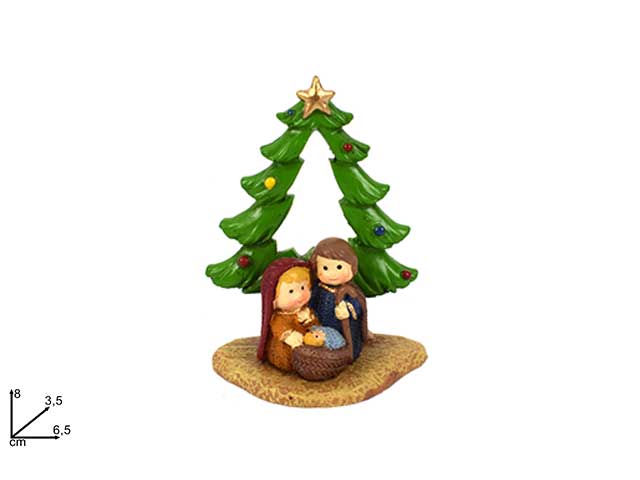 Nativita' con albero 8x3,5x6,5cm