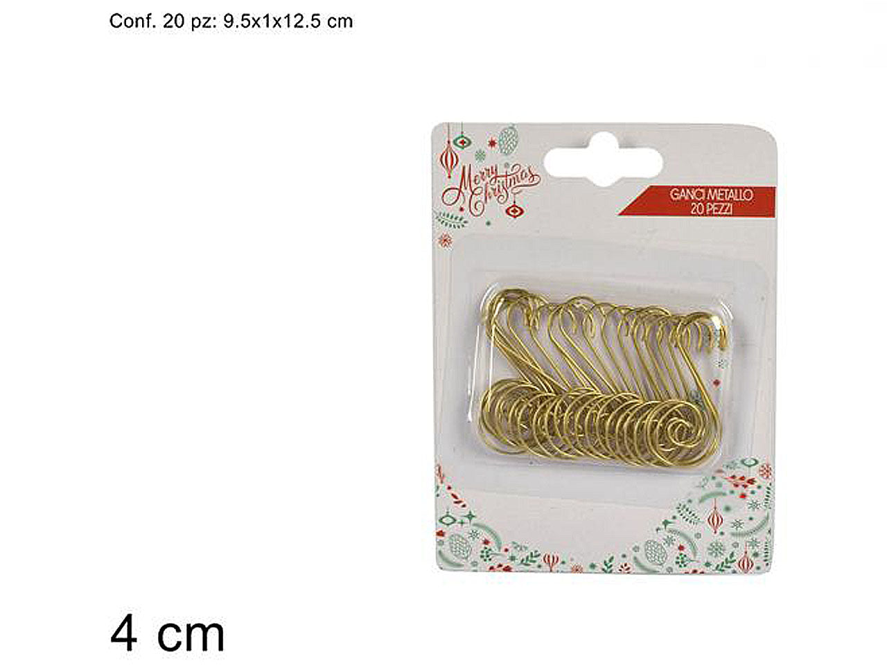 Ganci per palline 4cm metallo 20pz oro