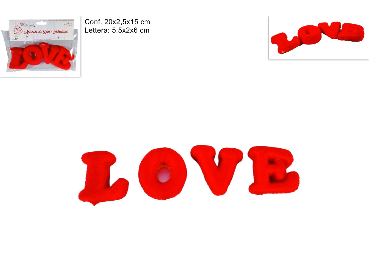 Scritta love in polistirolo