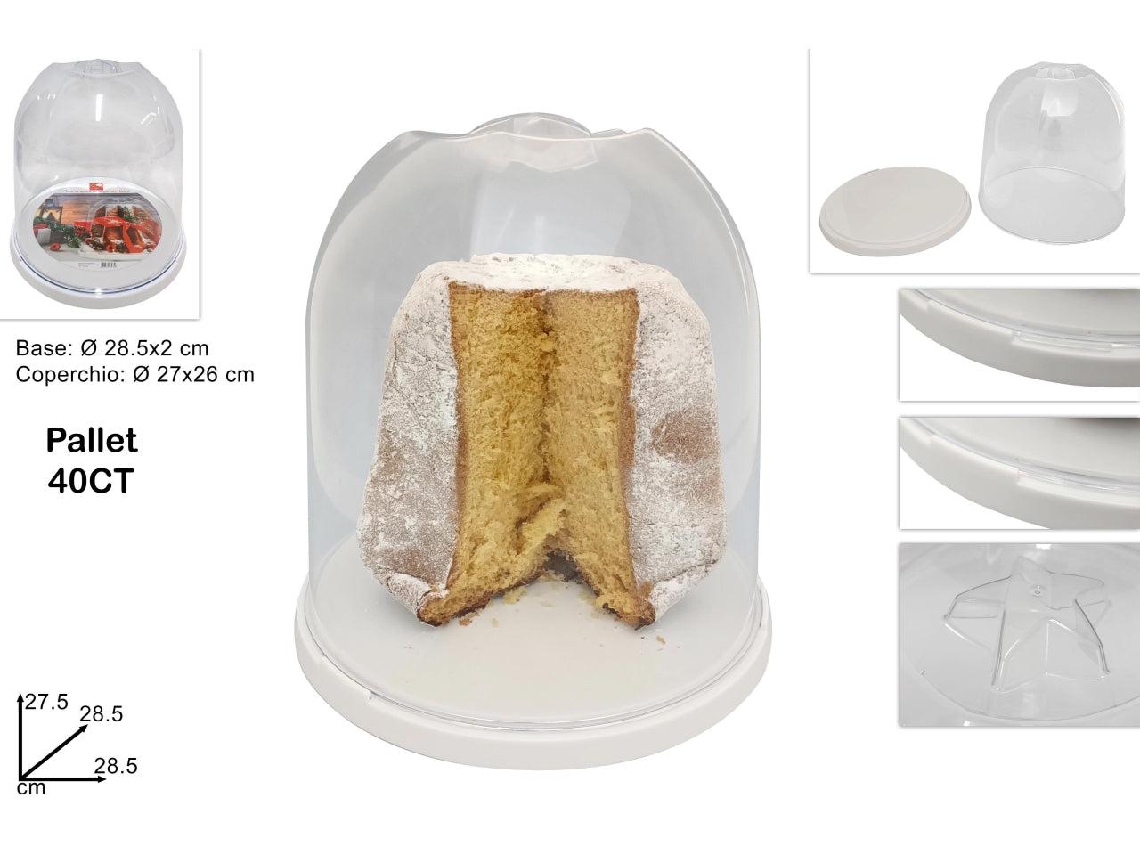 Porta panettone/pandoro 27,5x28,5x28,5cm