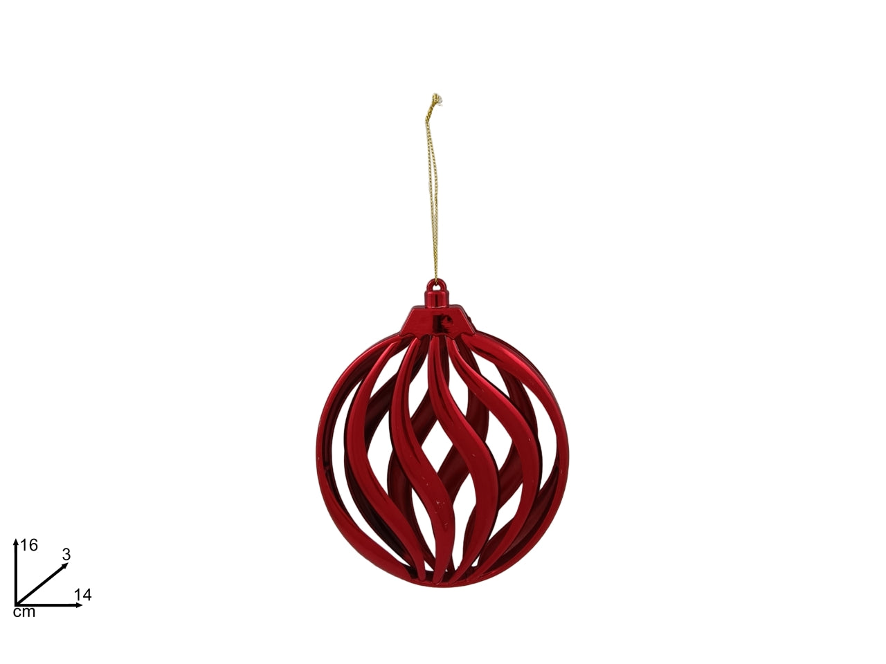 Pendente palla 16cm rosso