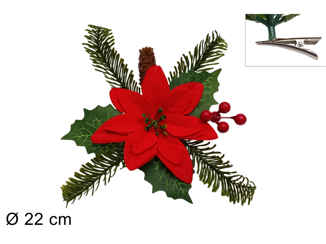 Stella di natale con rametti in pvc con pinzetta