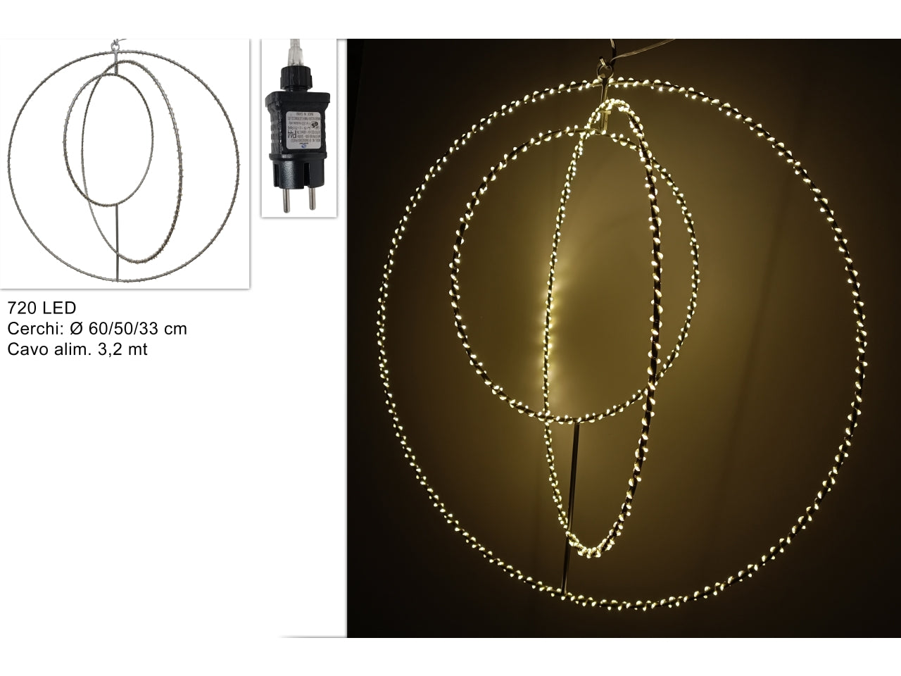 Cerchi metallo luminosi 720led