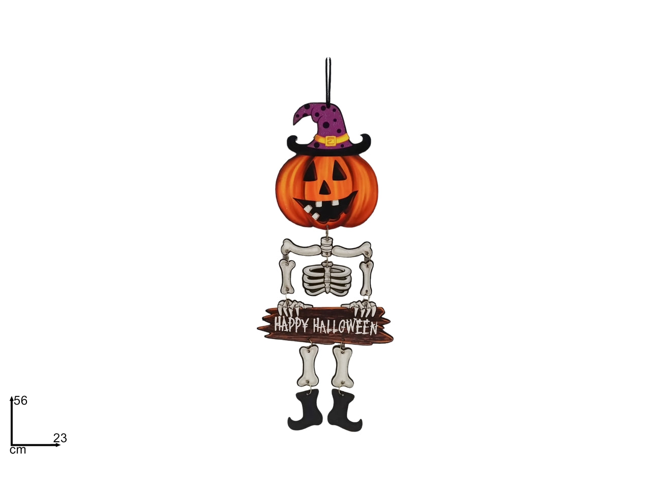 Pendente scheletro con testa di zucca halloween