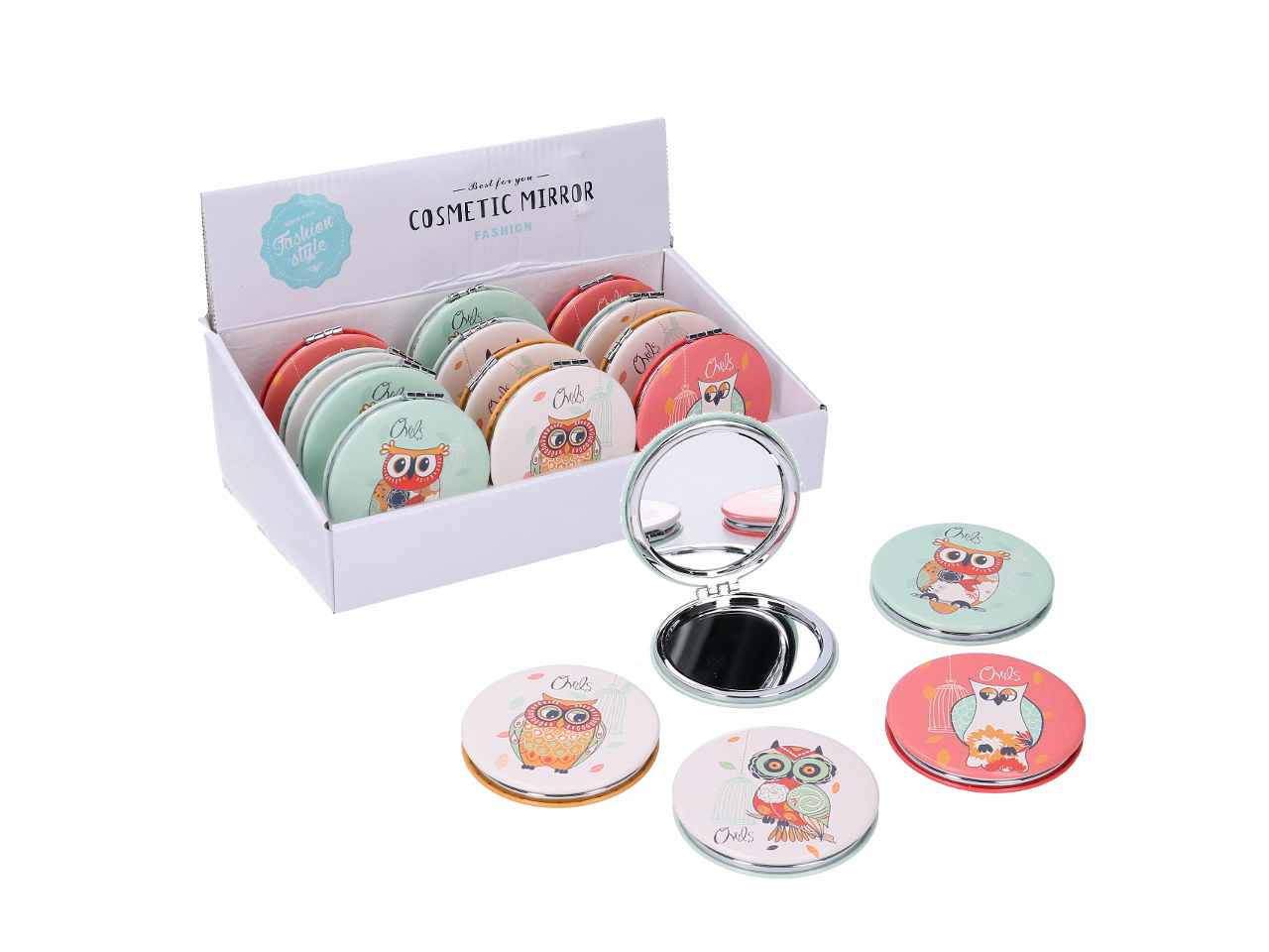 Specchio borsetta ecopelle mirror assortiti cm7,2x1
