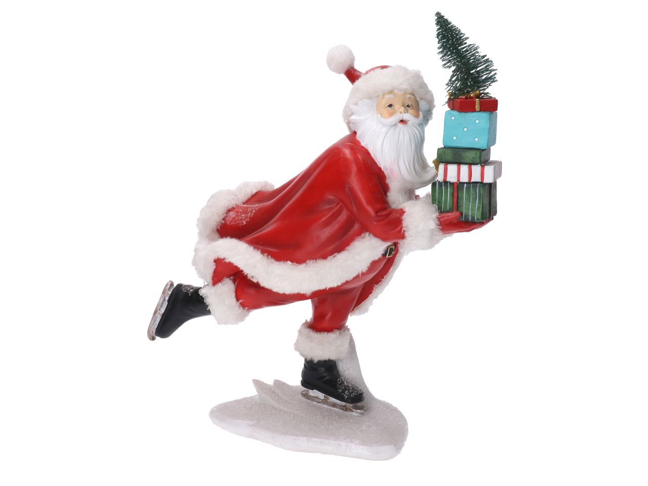 Babbo natale in resina colore rosso misura 26x13,8xh.30,8cm