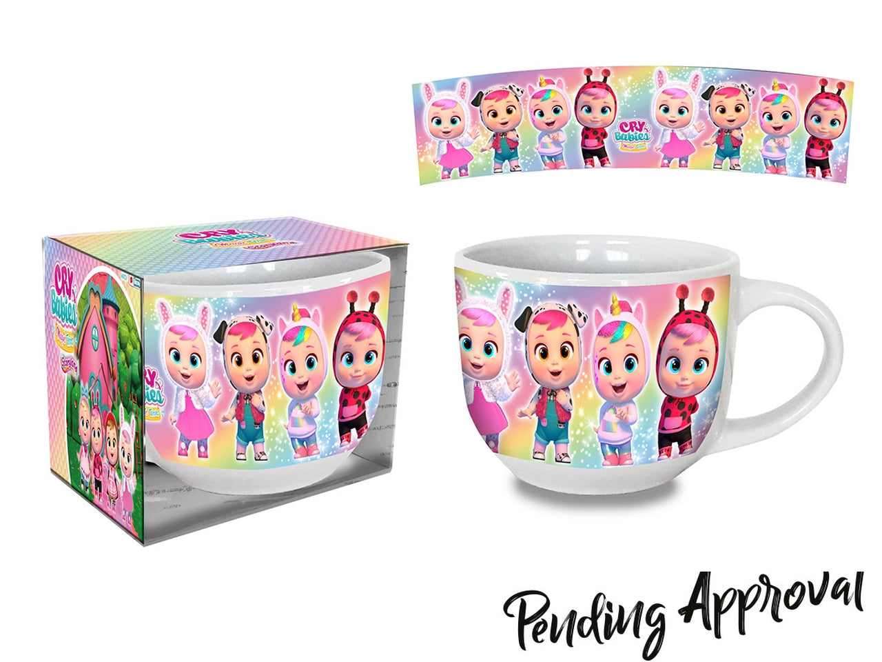 Tazza mug colazione in ceramica multicolor Cry Babies per bambina, utilizzabile in microonde e lavabile in lavastoviglie, 380 ml - 10x8 cm - Coriex