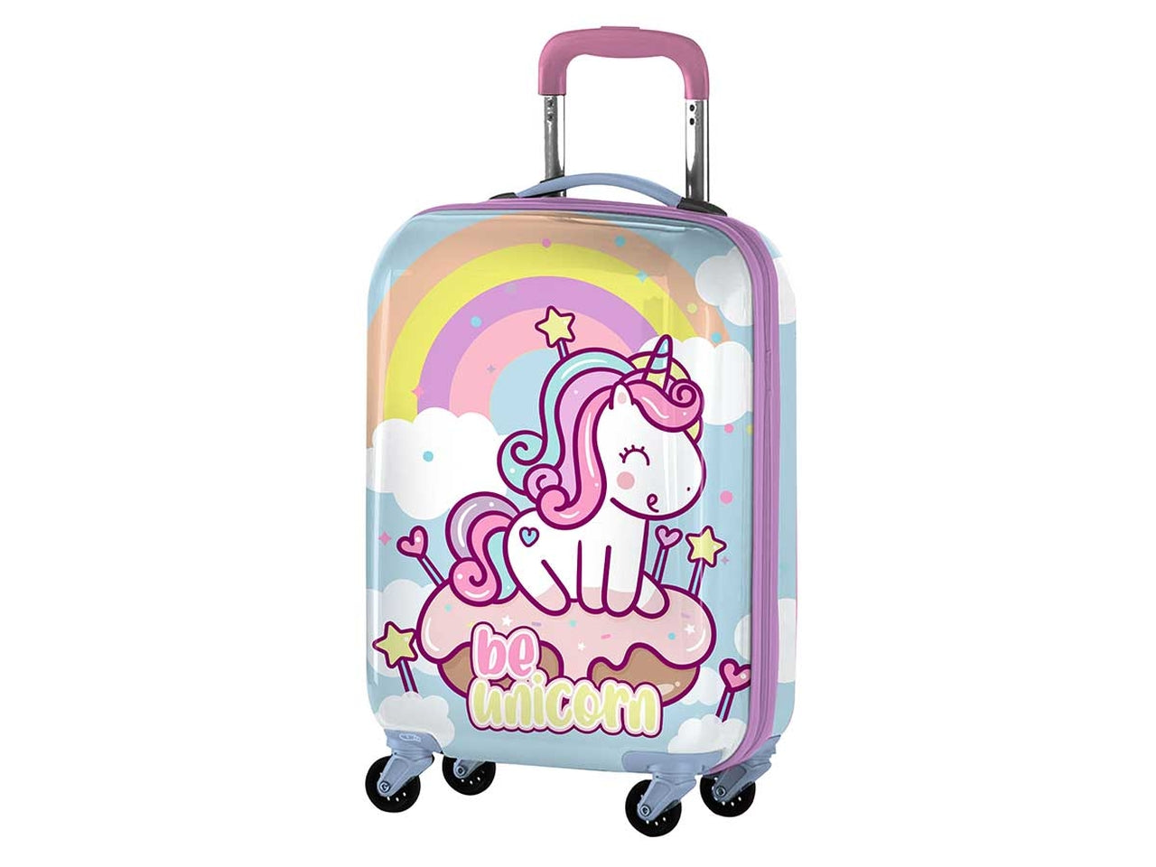 Trolley Unicorno in abs e metallo multicolor a 4 ruote - Coriex