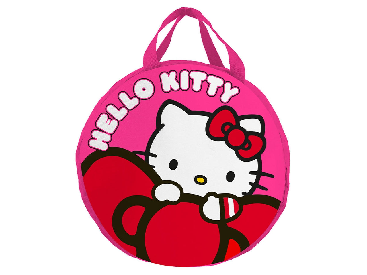 Borsa portagiochi Hello Kitty bambina fucsia e rosso in poliestere 31x48 cm - Coriex