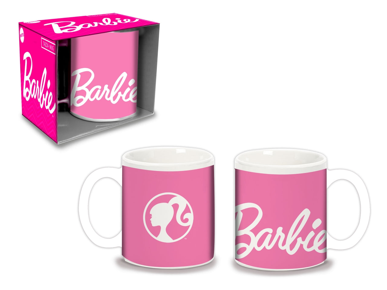 Tazza mug Barbie in gres porcellana rosa 8x9,5 cm - Coriex