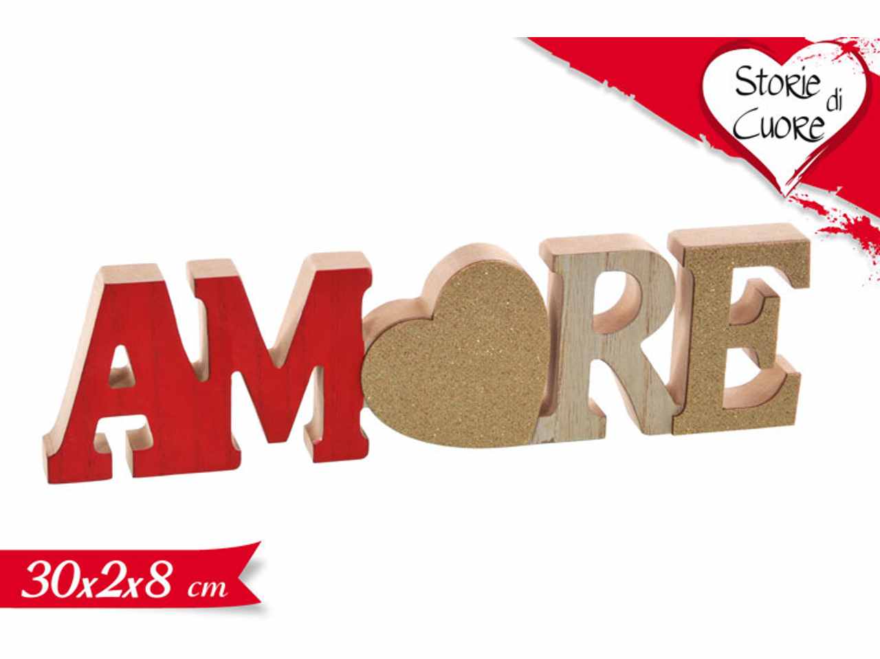 Decorazione scritta amore 30x2x8cm