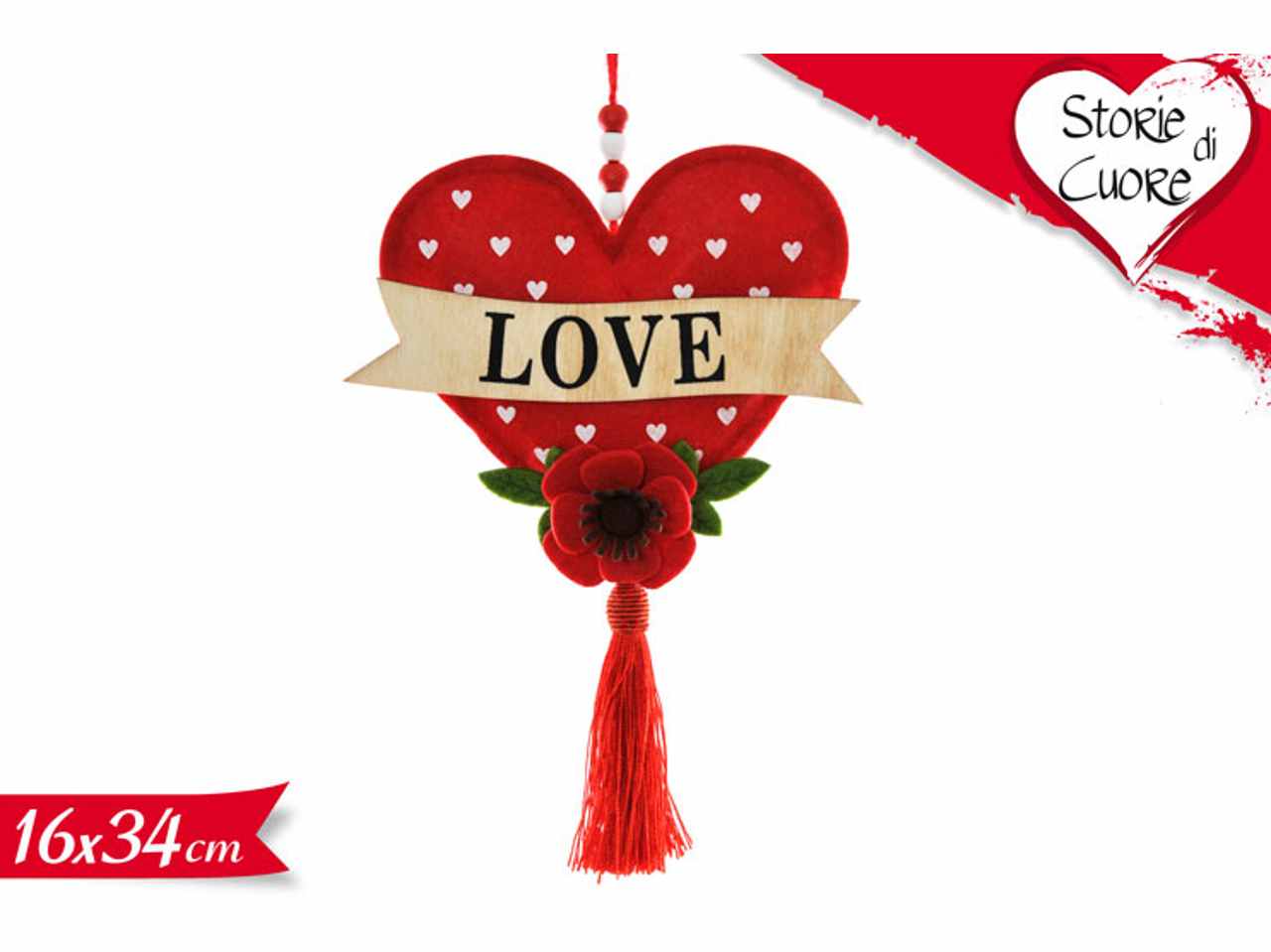 Pendaglio cuore 16x34cm