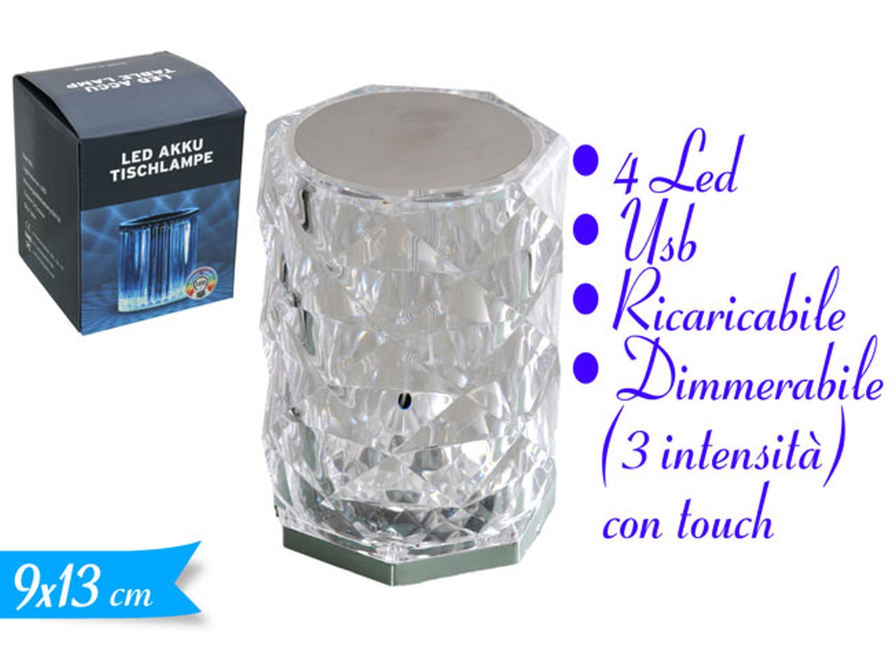 Lampada da tavolo led cristal