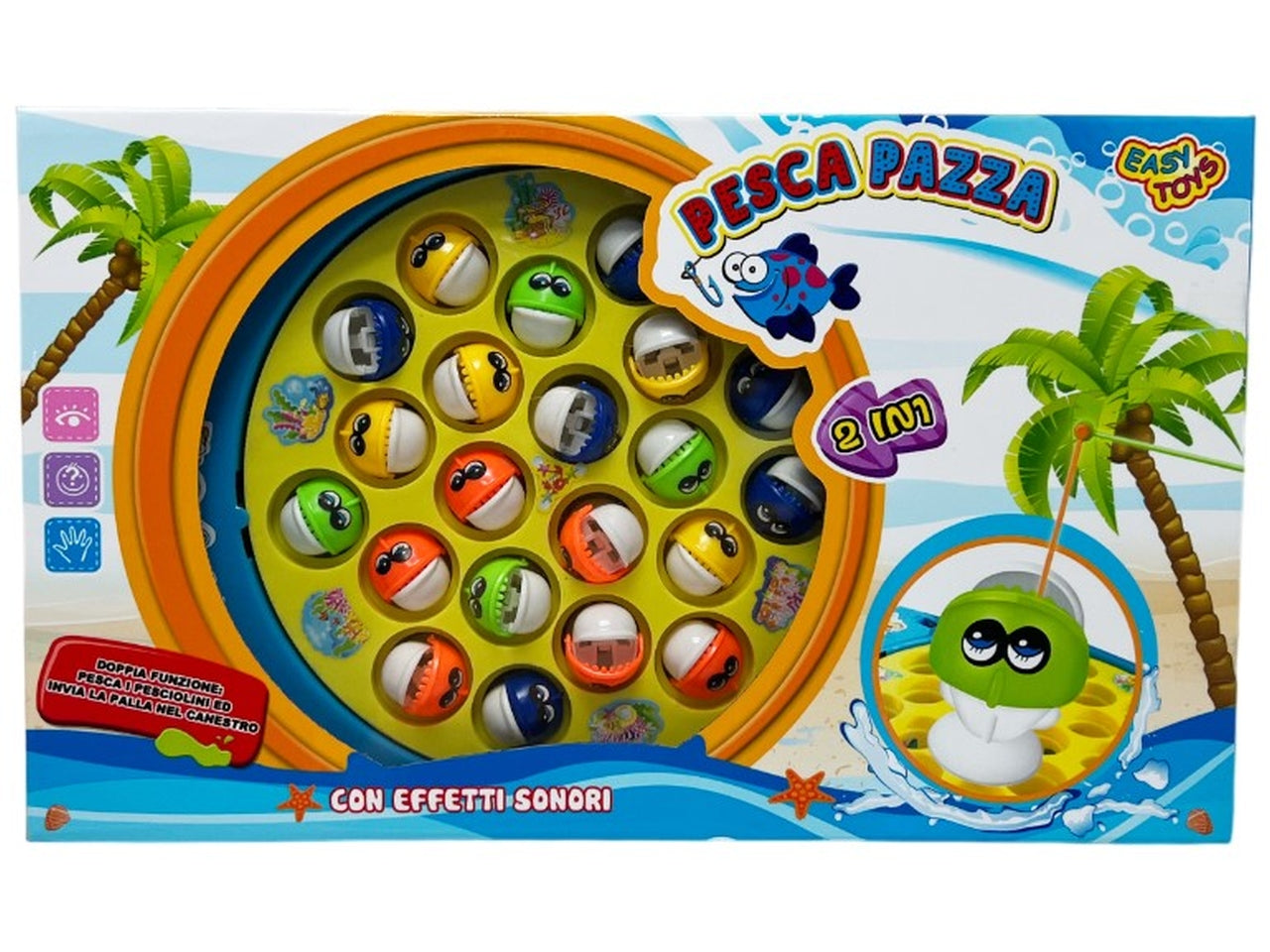 Gioco pesca batteria pesca pazza 2 in 1