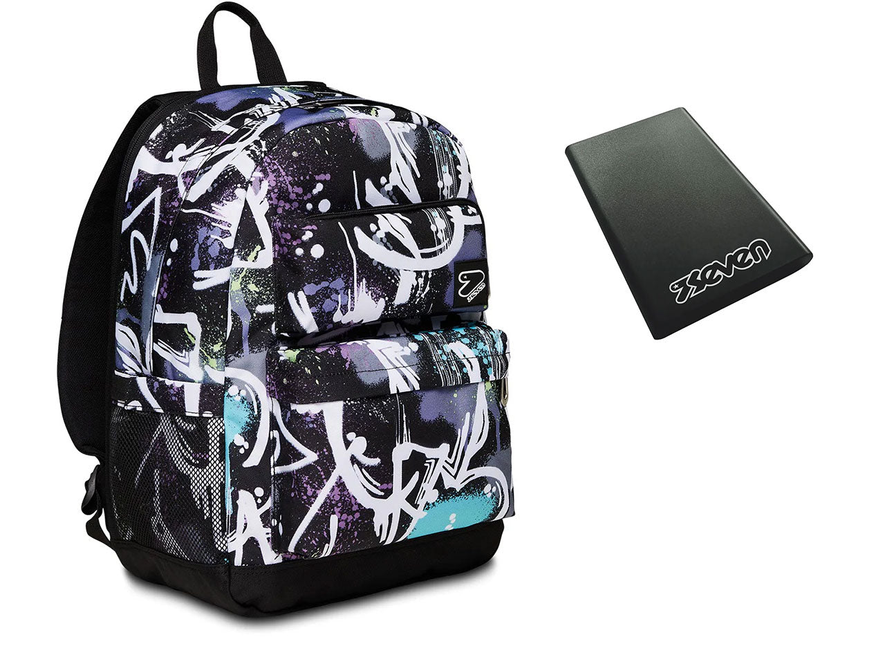 Zaino Seven estensibile Pockets con power bank incluso e USB plug, 32x44x15 cm