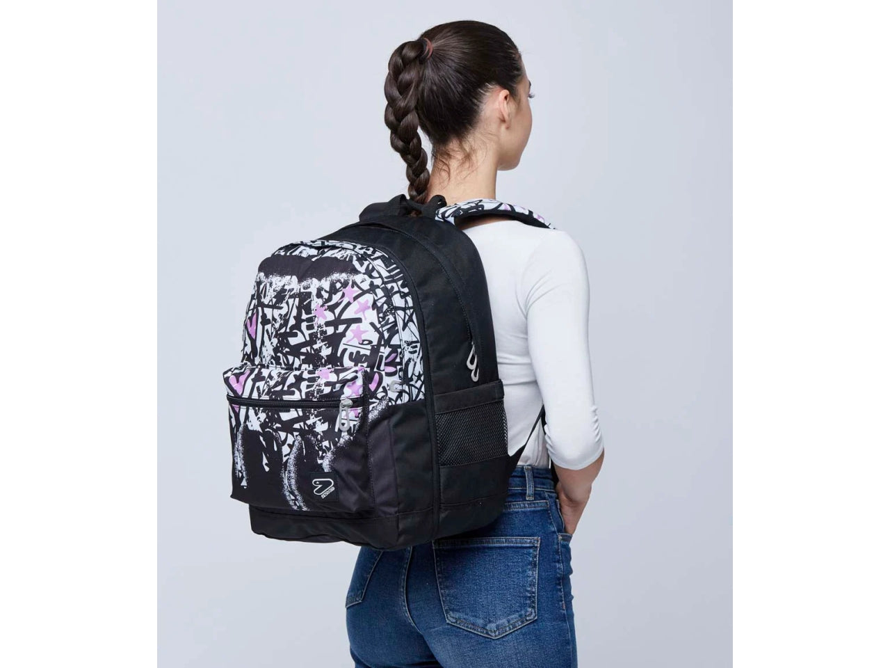 Zaino americano Seven reversible new backpack grs in tessuto in colori assortiti, auricolari wireless e pennarelli inclusi, 33x44x16 cm