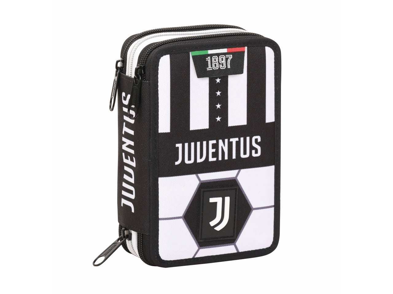 Astuccio a tre scomparti Juventus con 44 accessori, 12,5x20x7 cm - Seven