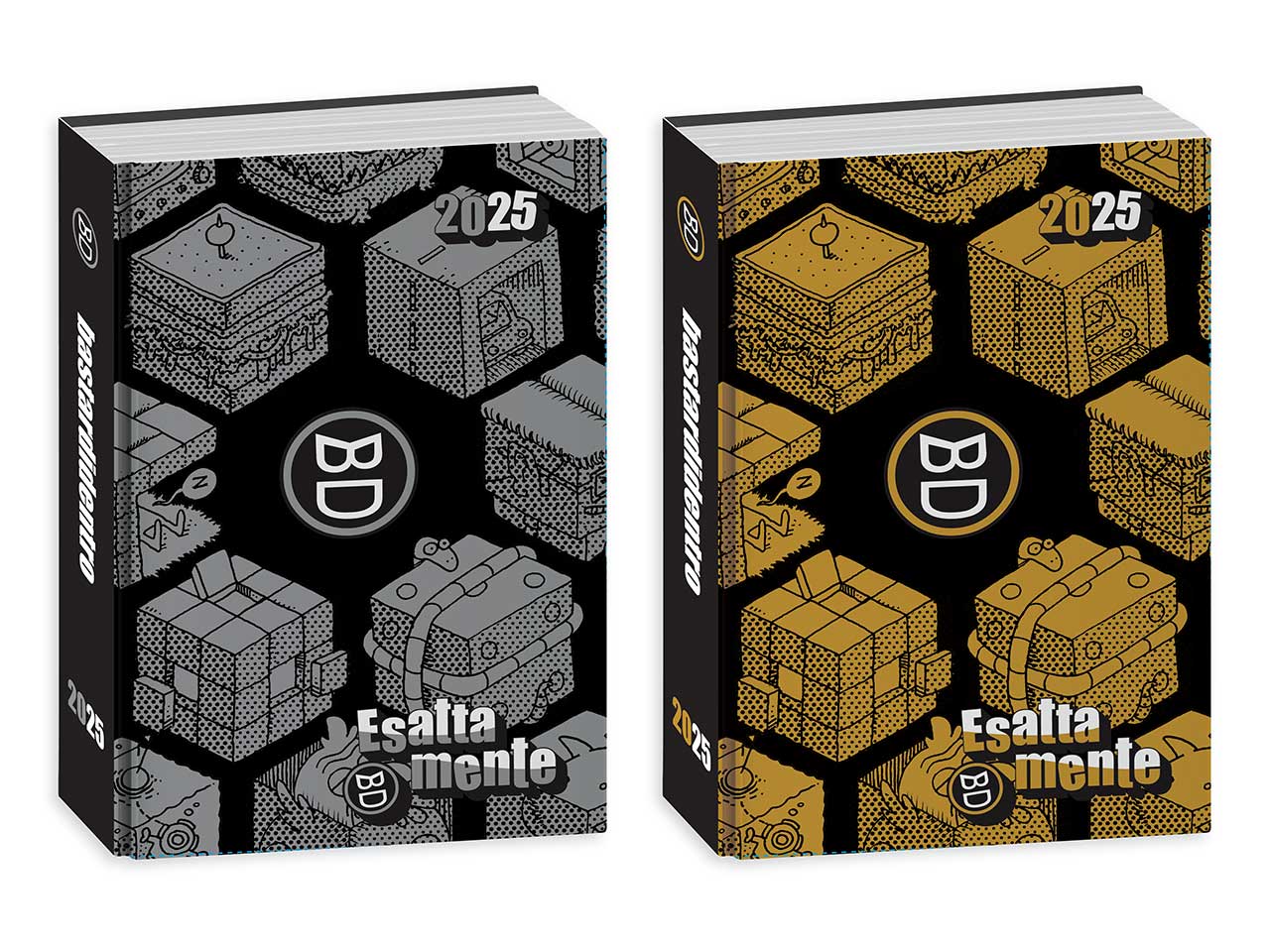 Diario scuola Bastardidentro gold & silver, formato standard 16 mesi, datato 2024/2025 assortito, 13,6x18,3 cm