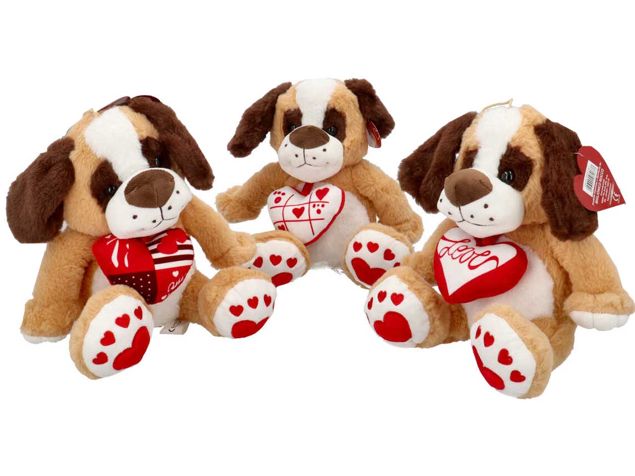 Peluche cane con ciondolo 18cm