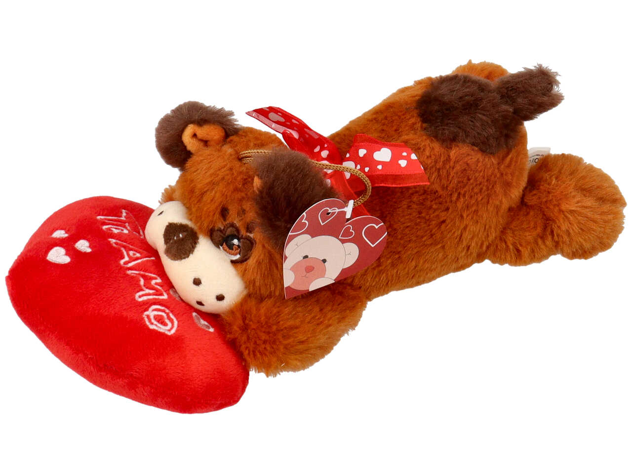 Peluche cane su cuore misura 18cm