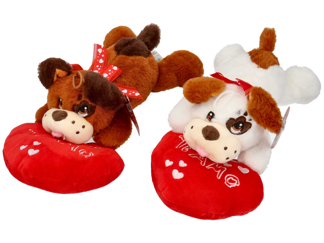 Peluche cane su cuore misura 25cm