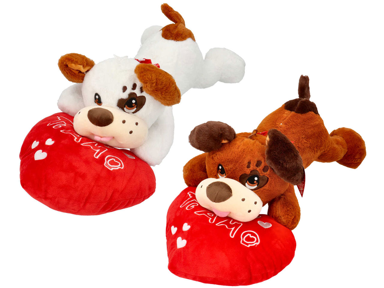 Peluche cane su cuore misura 60cm