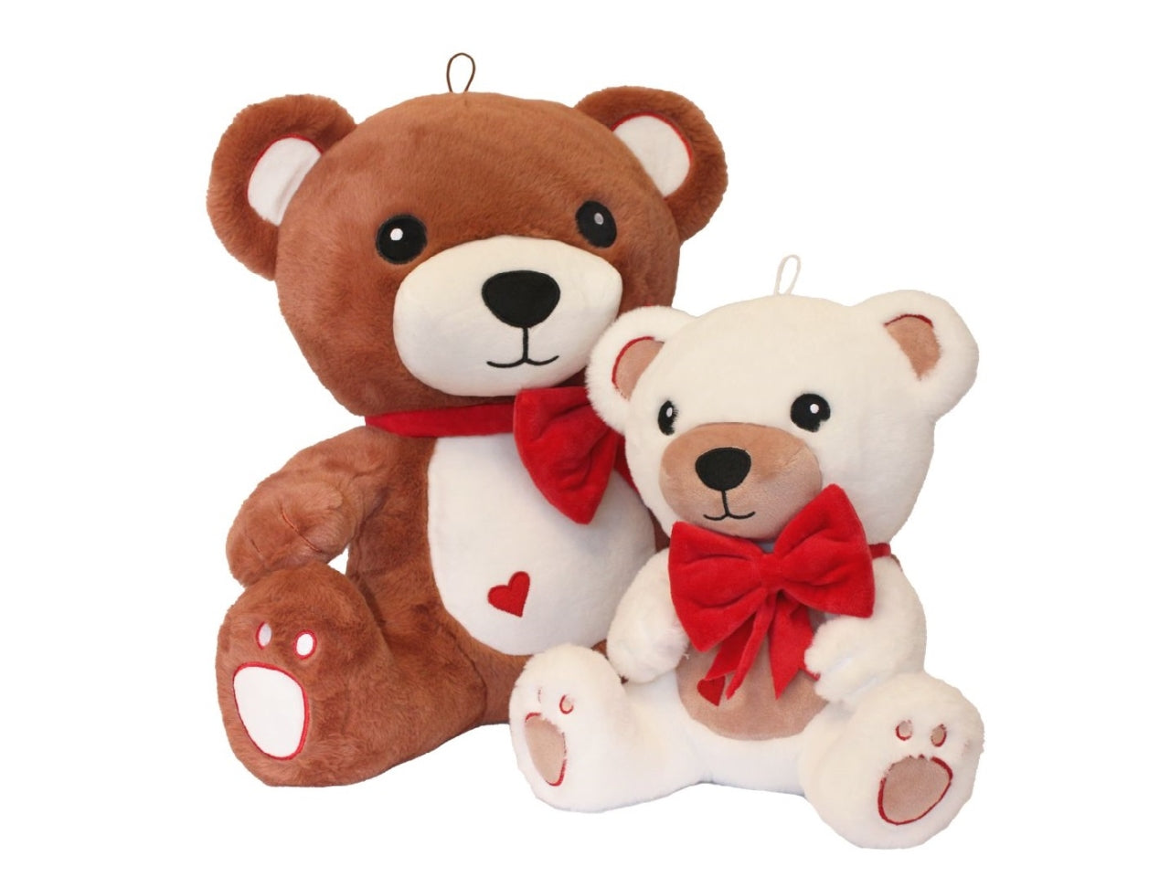 Peluche orso con fiocco rosso 30cm